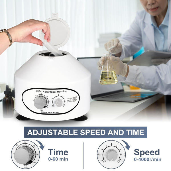 Centrifugeuse électrique de bureau NORJIN à vitesse variable (option basse vitesse pour le sperme) 