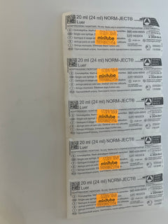 Lot de 5 seringues sans danger pour le sperme