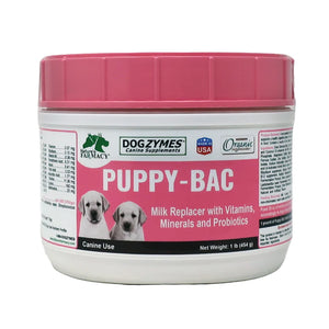 Dogzymes Puppy-Bac Lait de remplacement avec micro-organismes vivants et enzymes 441 millions d'UFC/gramme Mélange 1:4 