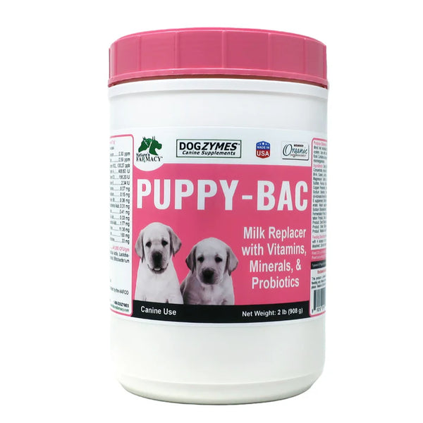Dogzymes Puppy-Bac Lait de remplacement avec micro-organismes vivants et enzymes 441 millions d'UFC/gramme Mélange 1:4 