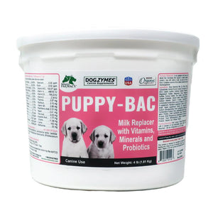 Dogzymes Puppy-Bac Lait de remplacement avec micro-organismes vivants et enzymes 441 millions d'UFC/gramme Mélange 1:4 