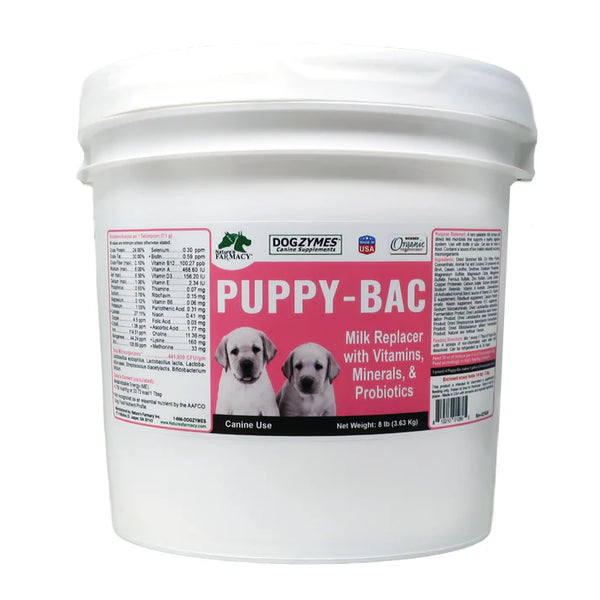 Dogzymes Puppy-Bac Lait de remplacement avec micro-organismes vivants et enzymes 441 millions d'UFC/gramme Mélange 1:4 