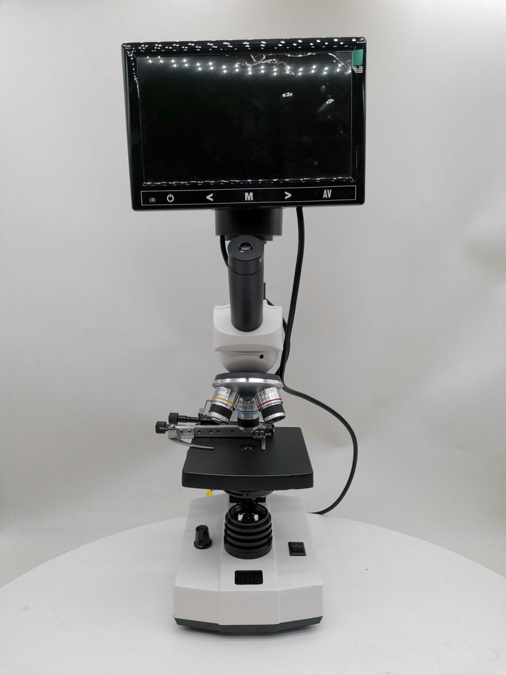 Microscope biologique avec affichage numérique et plaque chauffante