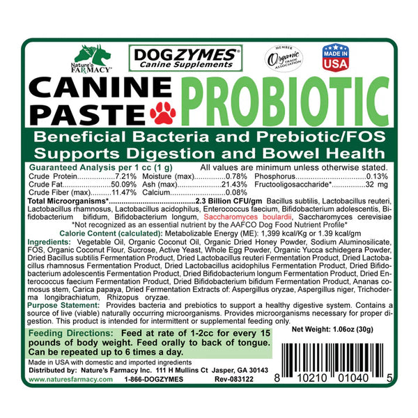 DogZymes Canine Probiotic Paste NOW IN 2 SIZES