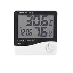 Thermomètre d'ambiance numérique LCD et hygromètre avec horloge
