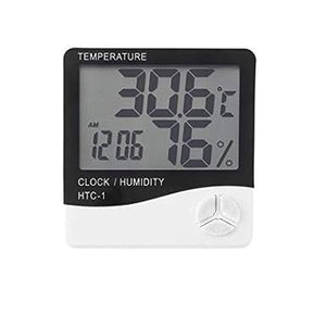 Thermomètre d'ambiance numérique LCD et hygromètre avec horloge