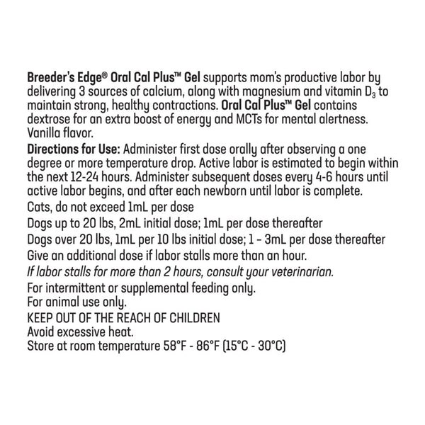Breeder's Edge Oral Cal Plus Gel