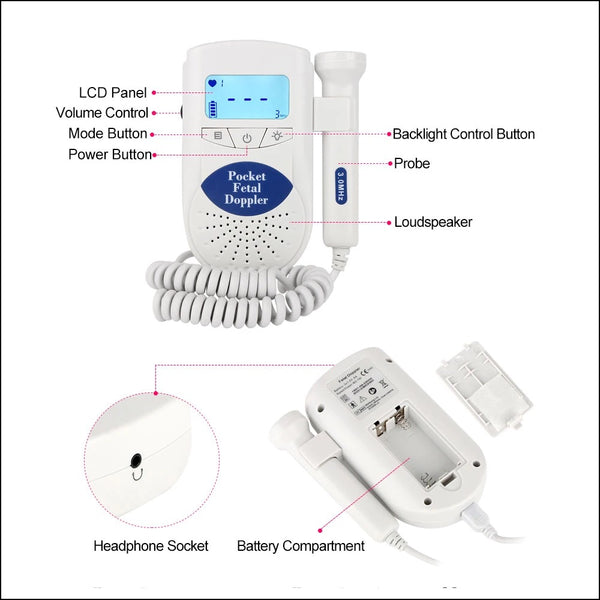 Fréquence cardiaque Doppler 3 MHz