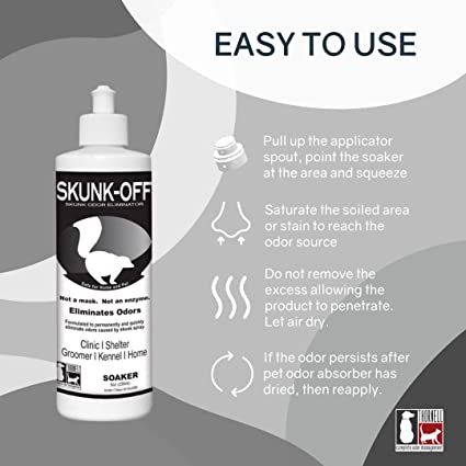 Skunk Off Pet Odor Eliminator Soaker Bottle - Ready to Use 8 OZ