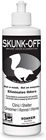 Bouteille de trempage éliminateur d'odeurs pour animaux de compagnie Skunk Off - Prêt à l'emploi 8 OZ 