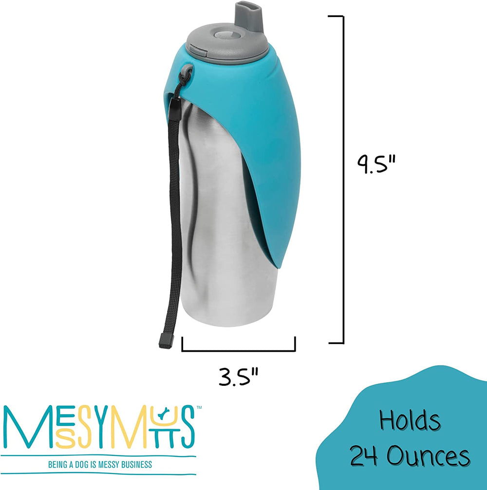 Bouteille d'eau de voyage en acier inoxydable Messy Mutts 24 oz / 700 ml