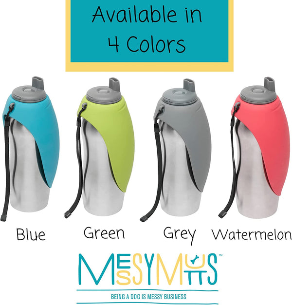 Bouteille d'eau de voyage en acier inoxydable Messy Mutts 24 oz / 700 ml